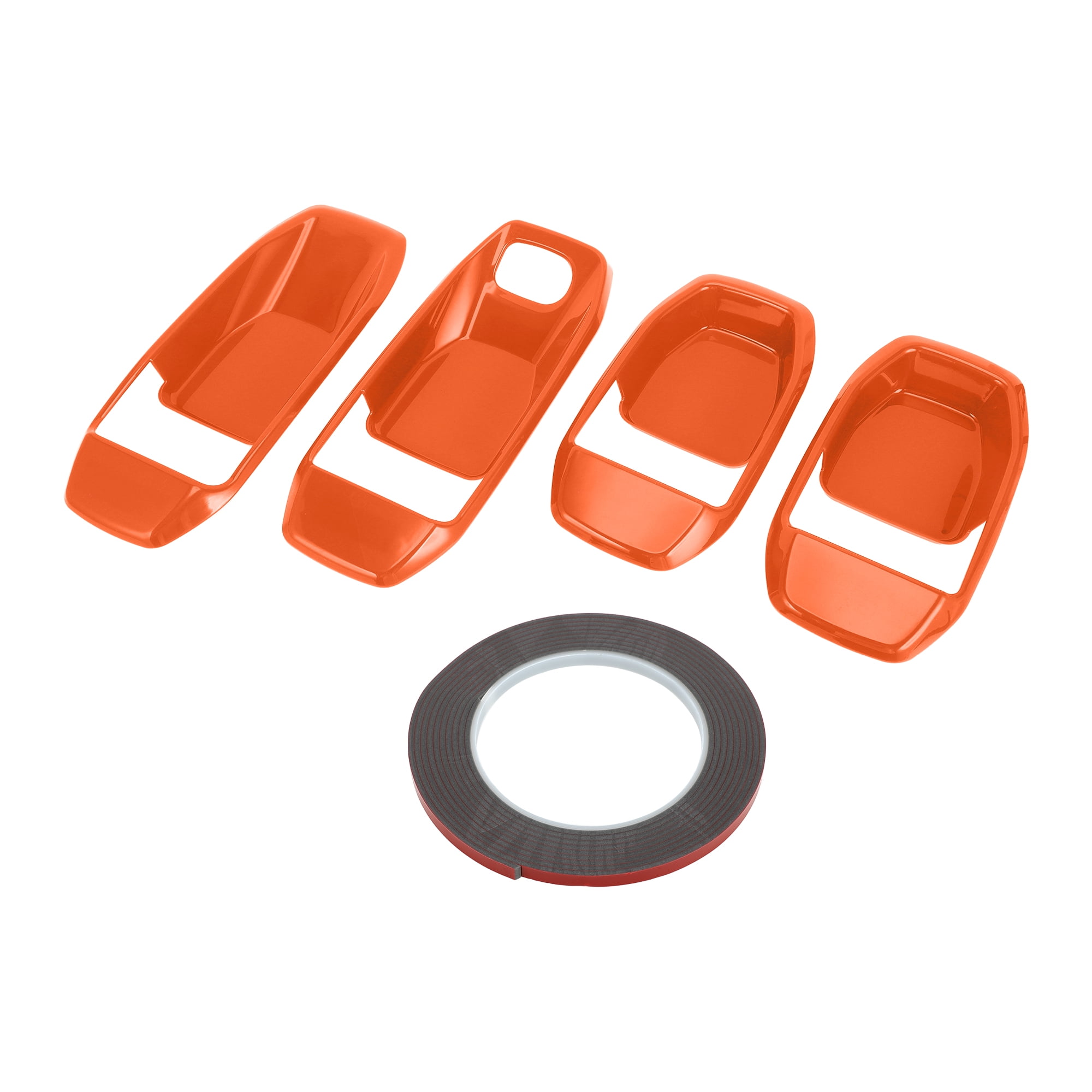 Unique Bargains 4 Pcs Door Bowl Cover Trim Compatible for Jeep Wrangler JL 2018-2022 ABS Orange Exterior Accessories