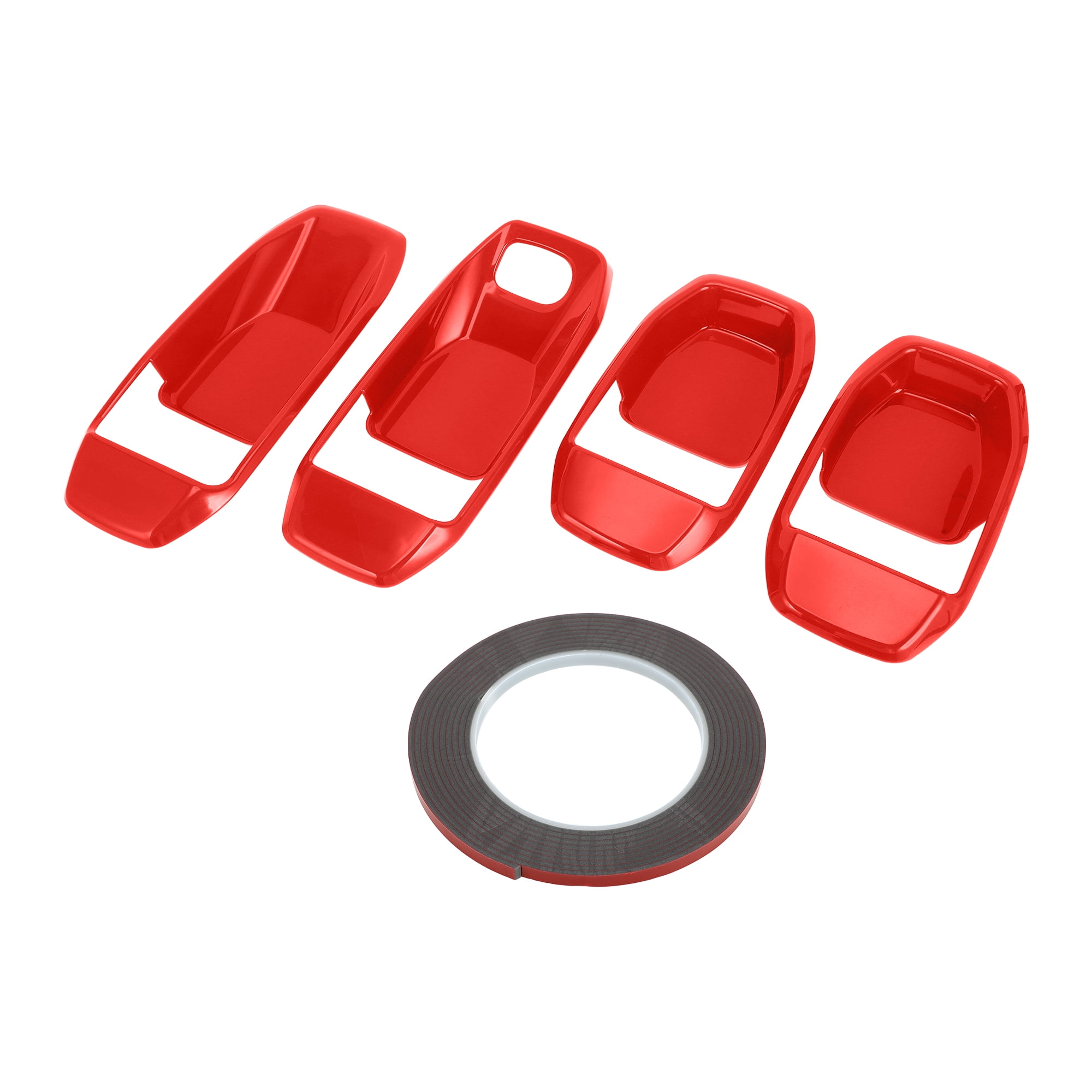 Unique Bargains 4 Pcs Door Bowl Cover Trim Compatible for Jeep Wrangler JL 2018-2022 ABS Red Exterior Accessories