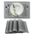thumbnail image 1 of Unique Bargains 4 Pcs Double Frame Placemats PET Place Mats for Kitchen Dining Gray, 1 of 6
