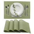 thumbnail image 1 of Unique Bargains 4 Pcs Double Frame Placemats PET Place Mats for Kitchen Dining Green, 1 of 6