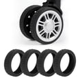 thumbnail image 1 of Unique Bargains 4 Pcs Durable Luggage Wheel Covers Black Silicone, 1 of 5