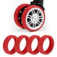thumbnail image 1 of Unique Bargains 4 Pcs Durable Luggage Wheel Covers Red Silicone, 1 of 5