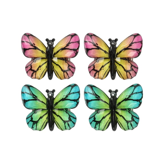 Unique Bargains 4 Pcs Elegant Hair Clips Hairdo Clips for Women 1.26"x0.98"x0.43" Green Yellow