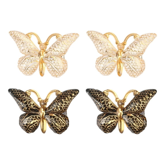 Unique Bargains 4 Pcs Elegant Hair Clips Hairdo Clips for Women 1.50"x0.91"x0.47" Black White