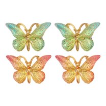 Unique Bargains 4 Pcs Elegant Hair Clips Hairdo Clips for Women 1.50"x0.91"x0.47" Green Yellow