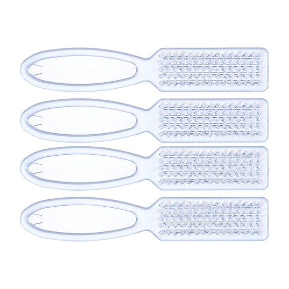 Unique Bargains 4 Pcs Fingernail Cleaner Nail Brush Fingernail Cleaning Tools with Plastic Handle Clear Blue