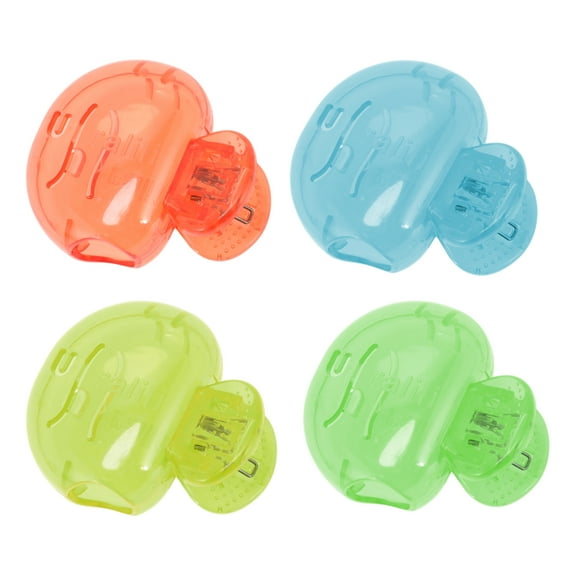 Unique Bargains 4 Pcs Fish-shaped Toothbrush Covers for Travel Plastic Blue Green Red Yellow