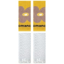 Unique Bargains 4 Pcs Floral Cotton Hand Towel Grey/Yellow 14" x 28"/13" x 30"