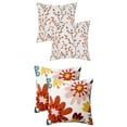 thumbnail image 1 of Unique Bargains 4 Pcs Floral Embroidered Throw Pillow Cases Orange Flower/Flower-7, 1 of 6
