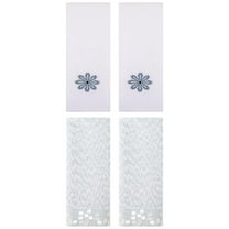Unique Bargains 4 Pcs Floral Hand Towel Grey/White 14" x 28"/13" x 30"