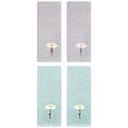thumbnail image 1 of Unique Bargains 4 Pcs Floral Pattern Cotton Hand Towels Grey/Blue 13" x 30", 1 of 5