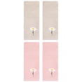thumbnail image 1 of Unique Bargains 4 Pcs Floral Pattern Cotton Hand Towels Light Brown/Pink 13" x 30", 1 of 5