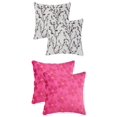 thumbnail image 1 of Unique Bargains 4 Pcs Floral Pattern Soft Throw Pillow Covers Blue Flower/Dark Pink, 1 of 6