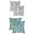 thumbnail image 1 of Unique Bargains 4 Pcs Floral Pattern Throw Pillow Cases Blue Flower/Green 18" x 18", 1 of 6