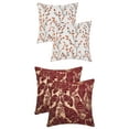 thumbnail image 1 of Unique Bargains 4 Pcs Floral Pattern Throw Pillow Cases Orange Flower/Red 18" x 18", 1 of 6