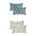 thumbnail image 1 of Unique Bargains 4 Pcs Floral Pattern Throw Pillow Cases Yellow Flower/Green 12" x 20", 1 of 6