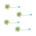 thumbnail image 1 of Unique Bargains 4 Pcs Flower Straw Cover Cap for Office Green Silicone, 1 of 5