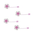 thumbnail image 1 of Unique Bargains 4 Pcs Flower Straw Cover Cap for Office Light Purple Silicone, 1 of 5
