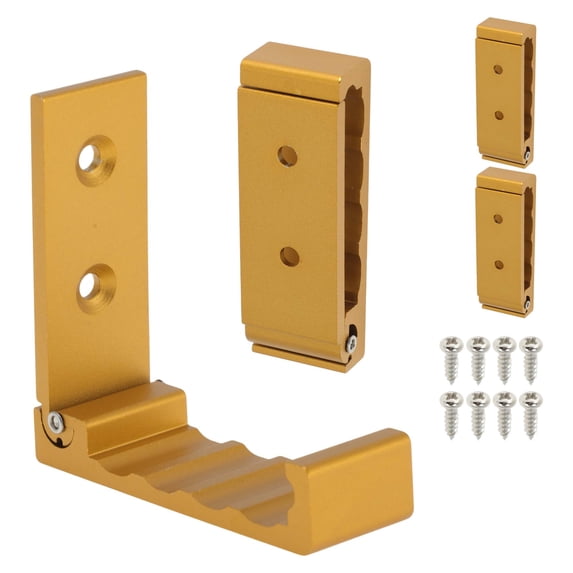 Unique Bargains 4 Pcs Foldable Foldable Coat Hook Wall Mount Invisible Gold Tone