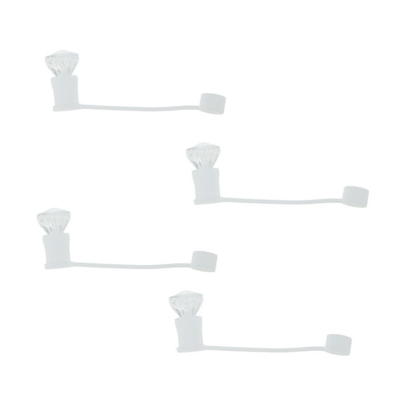 Unique Bargains 4 Pcs Gemstone Straw Cover Cap for Office White Silicone