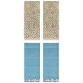 thumbnail image 1 of Unique Bargains 4 Pcs Geometric Soft Hand Towels Blue/Brown 14" x 30"/13" x 29", 1 of 5