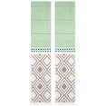 thumbnail image 1 of Unique Bargains 4 Pcs Geometric Soft Hand Towels Light Green/Beige 14" x 30"/13" x 29", 1 of 5