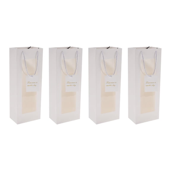 Unique Bargains 4 Pcs Gift Bags Simple Design Gift Packaging White