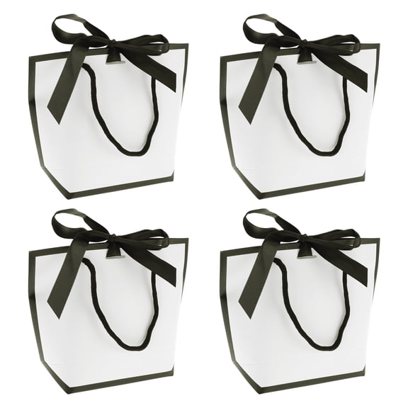 Unique Bargains 4 Pcs Gift Bags Solid Color Gift Packaging White