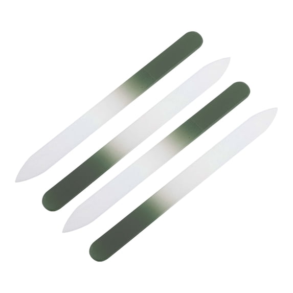 Unique Bargains 4 Pcs Glass Double-sided Multifunctional Nail File Manicure Tool Dark Green
