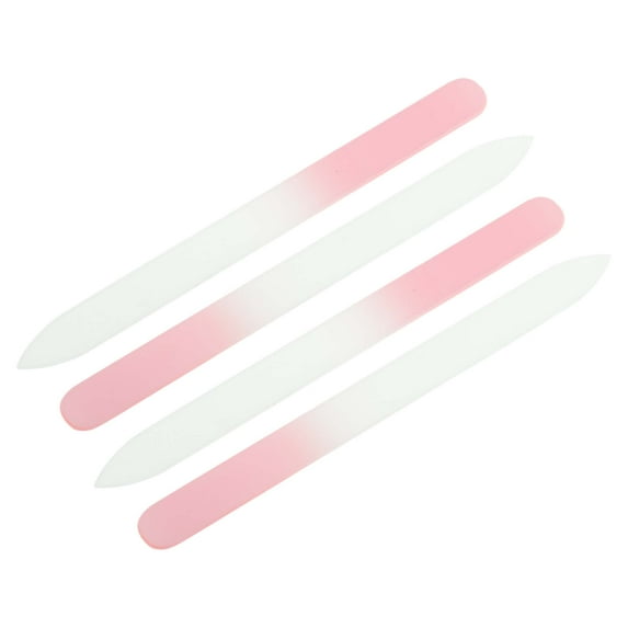 Unique Bargains 4 Pcs Glass Double-sided Multifunctional Nail File Manicure Tool Orange Pink