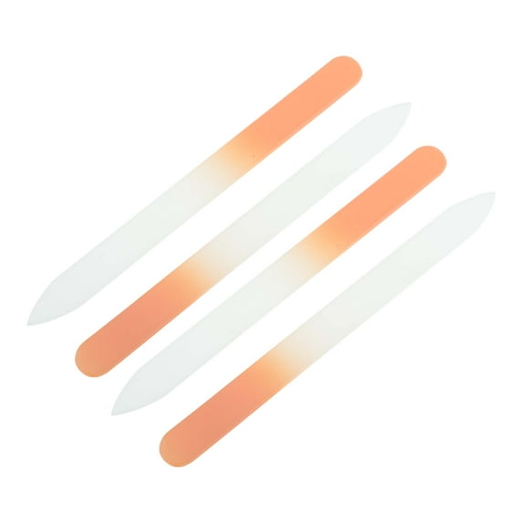 Unique Bargains 4 Pcs Glass Double-sided Multifunctional Nail File Manicure Tool Orange