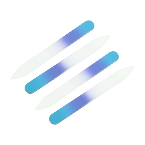 Unique Bargains 4 Pcs Glass Multifunctional Nail File Manicure Tool Small Blue Purple