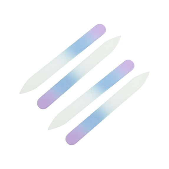 Unique Bargains 4 Pcs Glass Multifunctional Nail File Manicure Tool Small Powder Blue