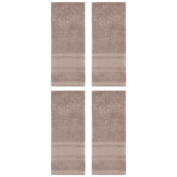 Unique Bargains 4 Pcs Hand Towel Set of 2 for Bathroom 13" x 29" Brown