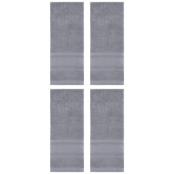 Unique Bargains 4 Pcs Hand Towel Set of 2 for Bathroom 13" x 29" Grey
