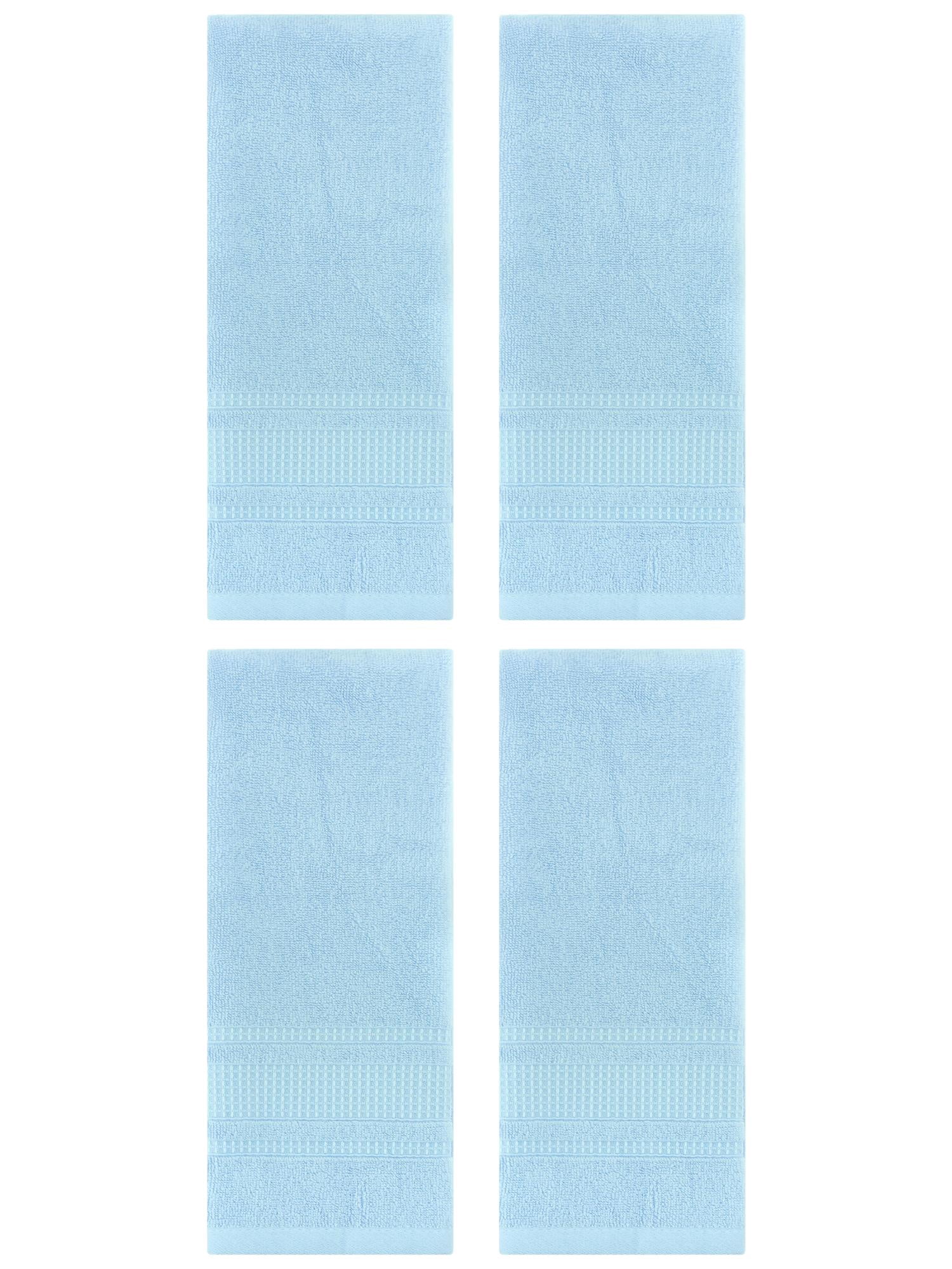 Unique Bargains 4 Pcs Hand Towel Set of 2 for Bathroom 13" x 29" Light Blue