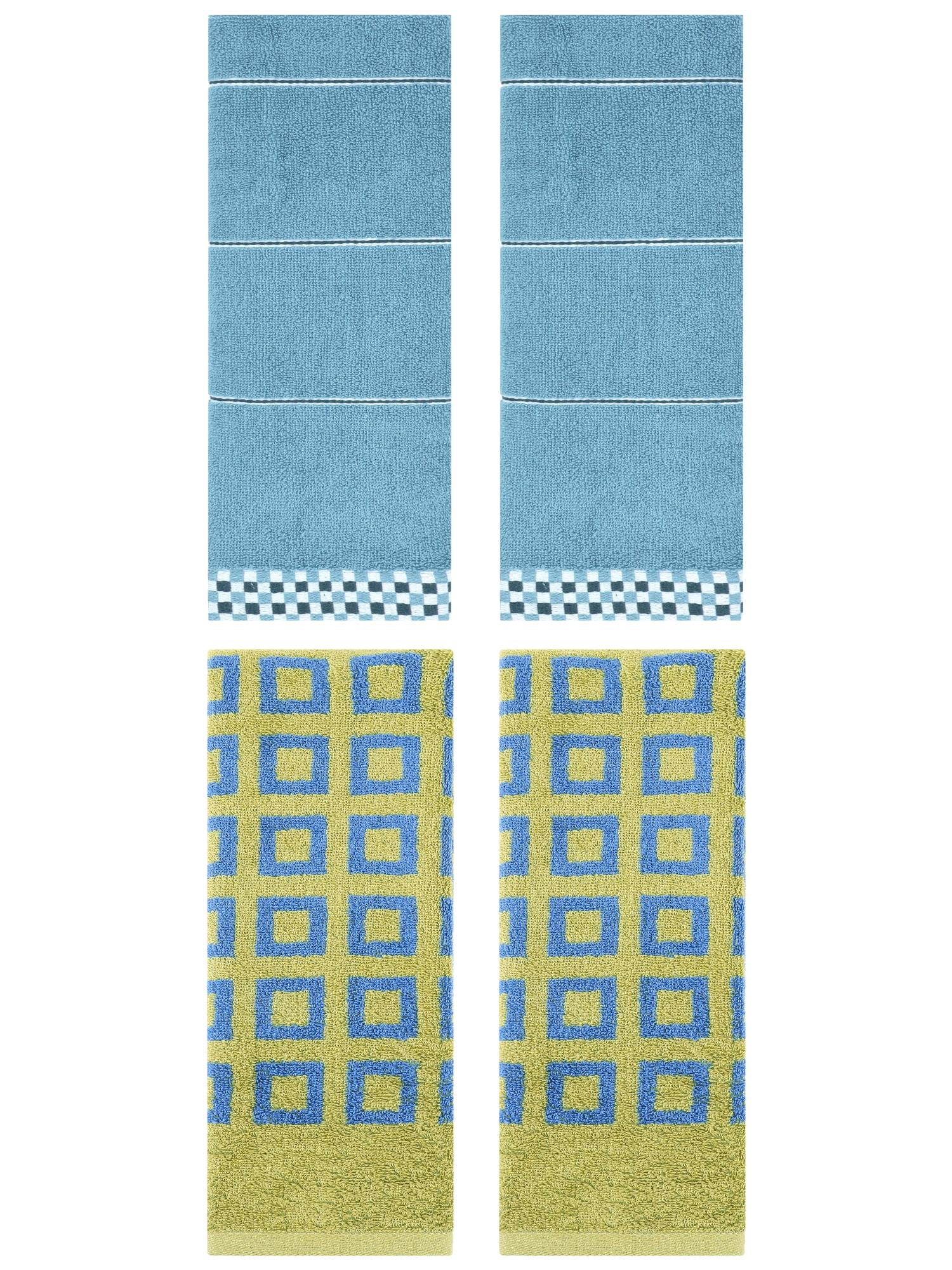 Unique Bargains 4 Pcs Hand Towel for Kitchen Grey/Orange 14" x 30"/13" x 29"