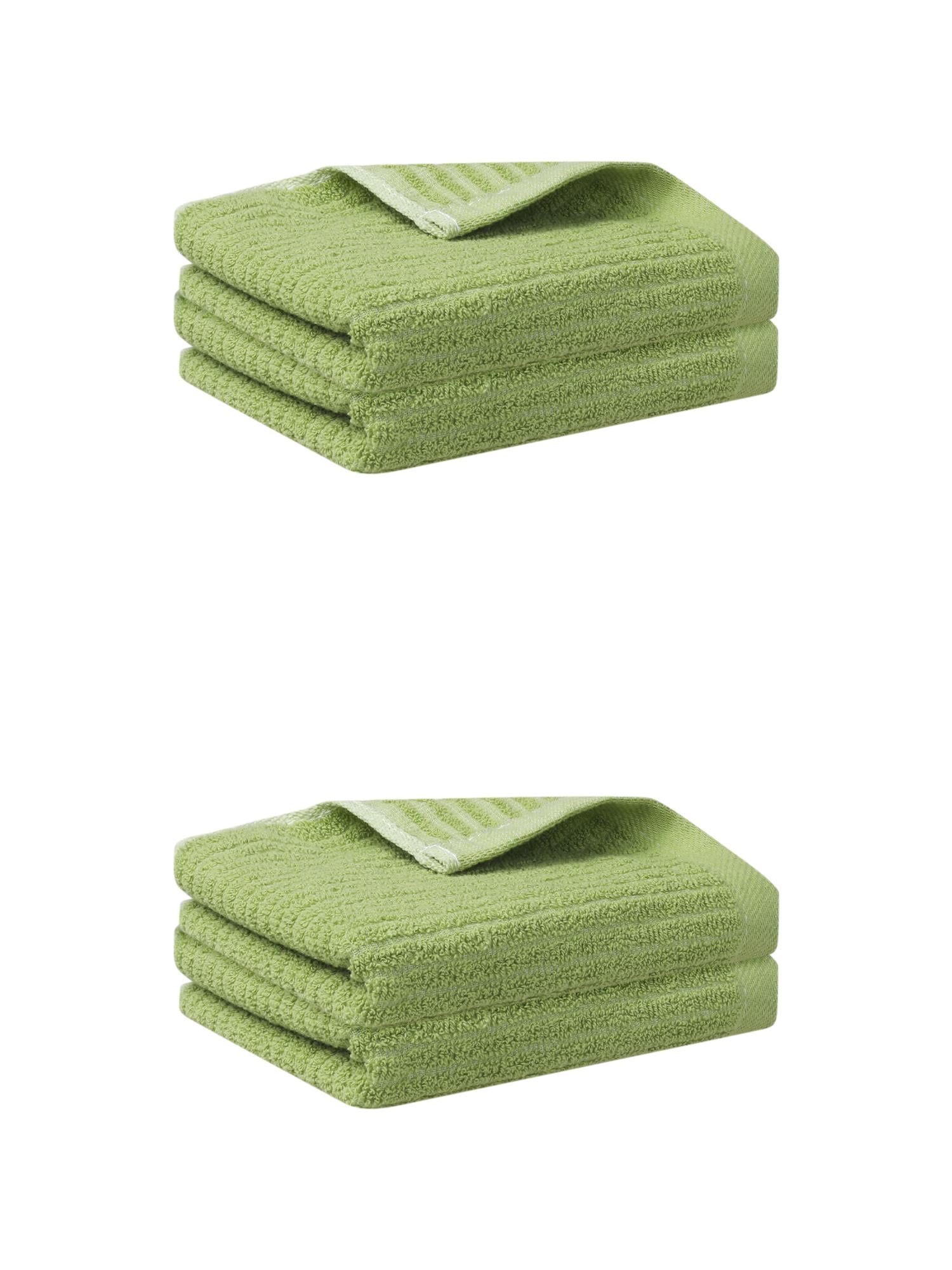 Unique Bargains 4 Pcs Hand Towels Absorbent Towel Green 13" x 29"