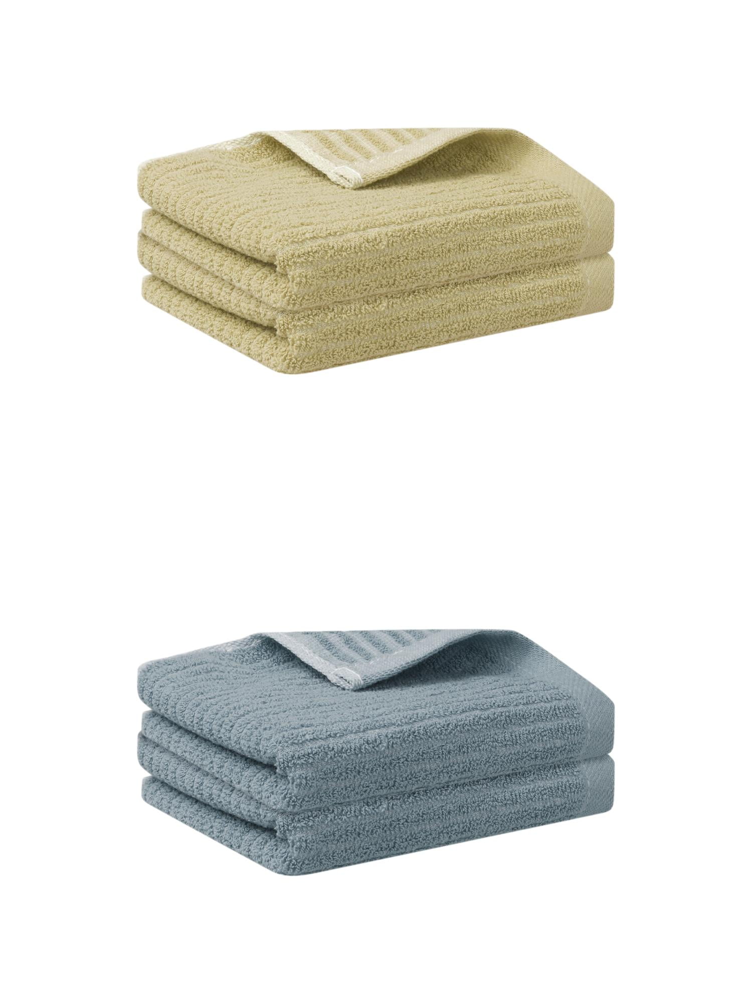 Unique Bargains 4 Pcs Hand Towels Absorbent Towel Grey/Khaki 13" x 29"