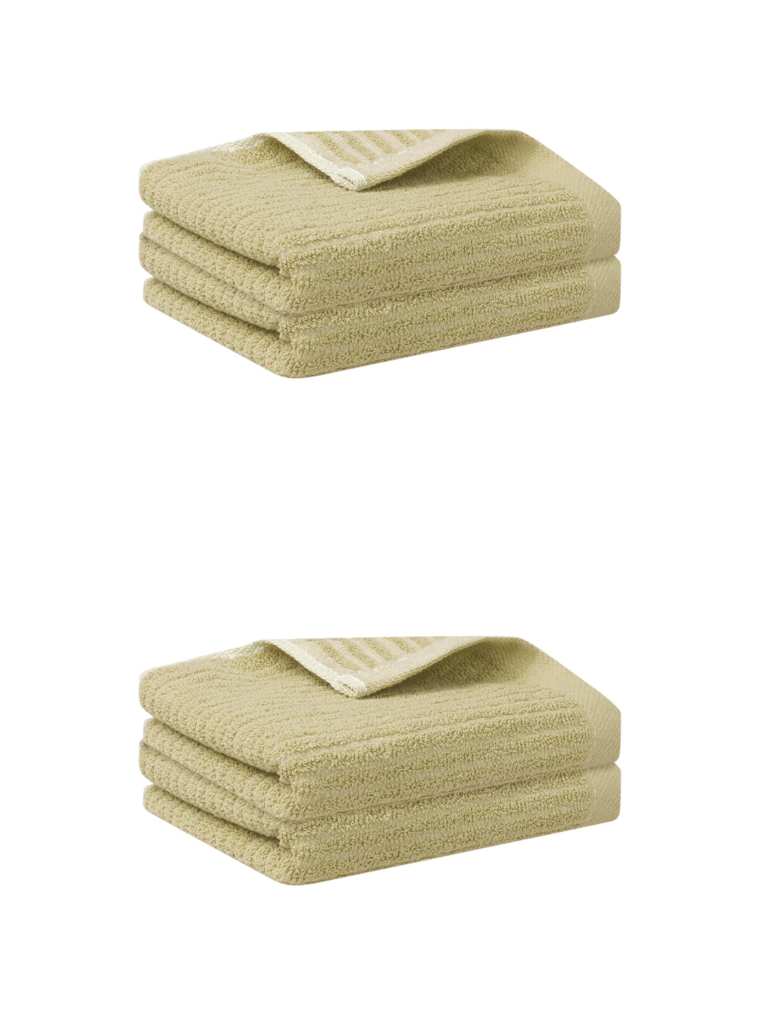 Unique Bargains 4 Pcs Hand Towels Absorbent Towel Khaki 13" x 29"