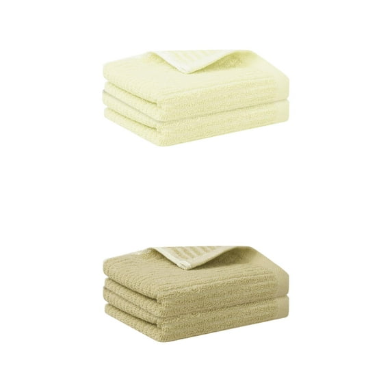 Unique Bargains 4 Pcs Hand Towels Absorbent Towel Light Yellow/Khaki 13" x 29"