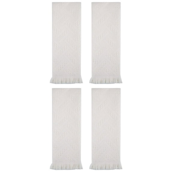 Unique Bargains 4 Pcs Jacquard Pattern Soft Hand Towel Set 13" x 29" Beige