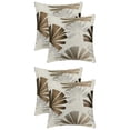 thumbnail image 1 of Unique Bargains 4 Pcs Leaf Pattern Cushion Cases Decorative Throw Pillow Covers Brown 18" x 18", 1 of 6