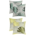 thumbnail image 1 of Unique Bargains 4 Pcs Leaf Pattern Cushion Cases Decorative Throw Pillow Covers Green/Yellow 18" x 18", 1 of 6