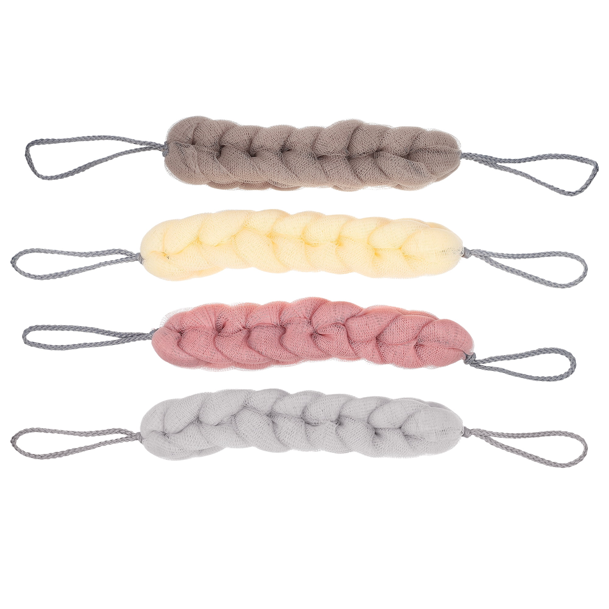 Unique Bargains 4 Pcs Long Stretch Back Sponge with Rope Handles Beige ...