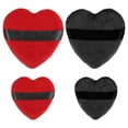 thumbnail image 1 of Unique Bargains 4 Pcs Loose Powder Puff Face Soft Heart Shape Puff Blender Beauty Makeup Tool Short Plush Black and Red, 1 of 6