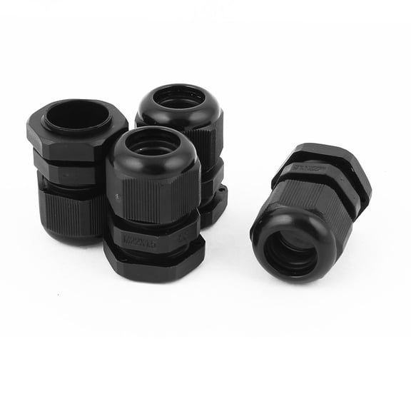 Unique Bargains 4 Pcs M22x1.5 Thread 1/2" NPT Waterproof Strain Relief Cord Grip Cable Gland Locknut