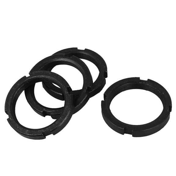 Unique Bargains 4 Pcs M40 x 1.5mm Pitch Carbon Steel Four-Slot Slotted Round Nuts DIN 1804