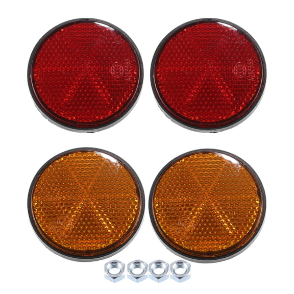 Unique Bargains 4 Pcs M6x1.0 Orange Red Plastic Reflective Reflector for Motorcycle