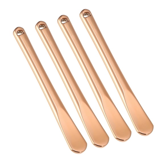 Unique Bargains 4 Pcs Makeup Spatula Mini Spoon for Facial Cosmetic Face Cream Zinc Alloy 2.32"x0.30" Rose Gold Tone